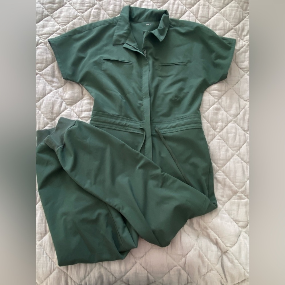 Mandala Jumpsuit Womens Green Scrub One Piece Romper Medical Work Small